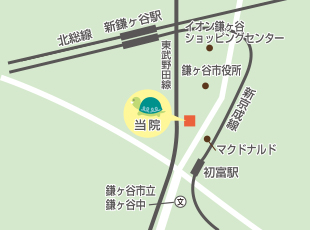 初富駅・新鎌ケ谷駅から当院までのアクセスマップ